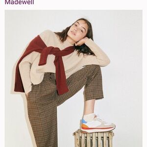 Madewell Kickoff Color-Block Leather Suede Trainers Sneakers Size 8.5 EUC